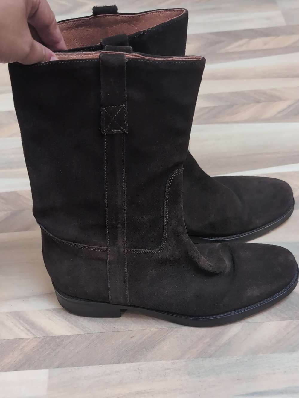J. Crew Dark Brown Suede Mid-Calf Boots